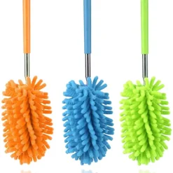 3-pack Mikrofiber Dammvippor, Upp till 78 cm - Utdragbara och Böjbara Tvättbara Mini-Dammvippor för Takfläktar, Höga Tak, Persienner, Möbler