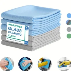 6-pack Mikrofiber Glasrengöringsdukar - Ränderfria, För Fönster/Bil/Speglar, Återanvändbara Multi-Colors 6 PCS