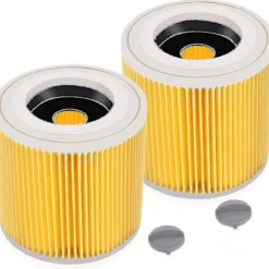 2-pack patronfilter för Wd3 Premium Wd2 Wd3 Wd3p Wd3 Mv2 Mv3 filter Wd3 ersättningsfilter för Kärcher dammsugare 6.414-552.0/6414552-a-XF28-