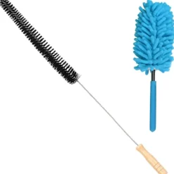 2-pack Radiatorborste Set Radiatorrengöring Värmeelementrengörare Med Trähandtag