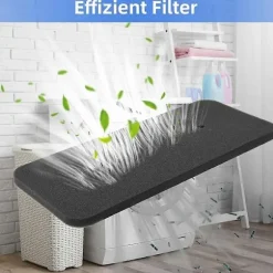 4-pack torkfilter reservdelar för Candy/Hoover/Ostein/Fagor/House to House värmepumpstorktumlare, svampfilter [BR] Black