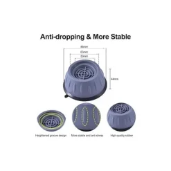 4-pack Tvättmaskinsfötter med gummikuddar, antivibrationsfötter kompatibla med de flesta tvättmaskiner och torktumlare