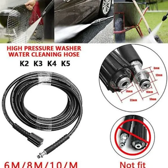 Passar Karcher K2 K3 K4 K5 6 meter högtryckstvätt slang 6