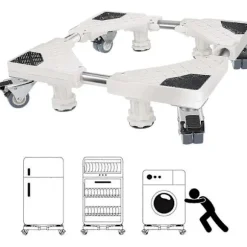 {PL}Tvättmaskinsbas, Lastkapacitet 300 kg, Tvättmaskinspiedestal, Justerbar piedestal för kylskåp, tvättmaskin, torktumlare och frys (justerbar bredd 45-6 | Fyndiq