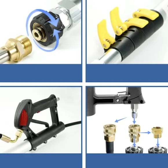PowerReach ProMax 6.3M Teleskopisk Tvättlans – 4000 PSI | 7 Munstycken | Kompatibel med M22, QC 3/8"