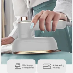 Professionell mini ångstrykjärn Handhållen bärbar plaggångare torr våt dubbla kläder tyg strykmaskin