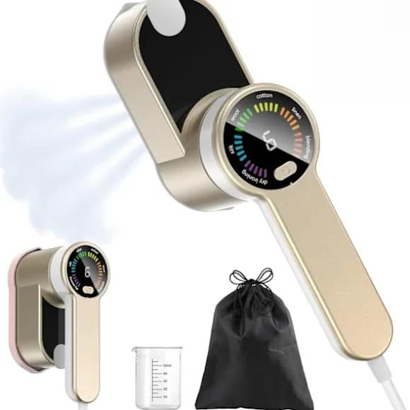 Rese Mini Steamer Portabel LED Klädångare - 6 Smarta Lägen - 9s Express Uppvärmning - 1200w Klädångare - Guld