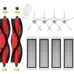 Reservdelar Tillbehör för Xiaomi Roborock S5 MAX, S6 Pure, S6 max V, S50 Dammsugare 2 Rullborstar 4 Sidoborstar 4 HEPA Filter (Vit)