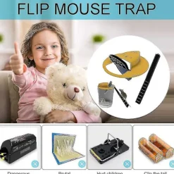 Reusable Smart Mouse Rat Trap Plastic Flip Slide Bucket Lid Humane Or Lethal Trap Door Style Multi Catch Red