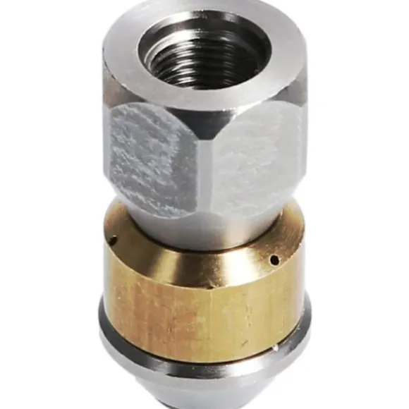 Roterande Munstycke för Trycktvätt, Rörrengöring, 1/8" IG Inlopp, 3 x 0,8 mm - 050, Rostfritt Stål/Mässing