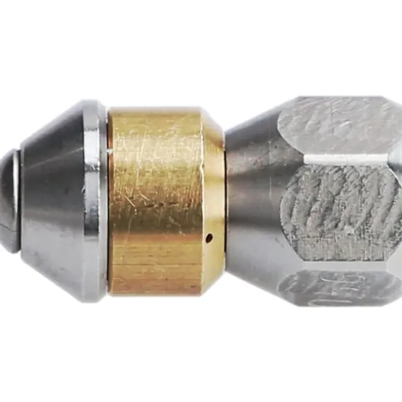 Roterande Munstycke för Trycktvätt, Rörrengöring, 1/8" IG Inlopp, 3 x 0,8 mm - 050, Rostfritt Stål/Mässing