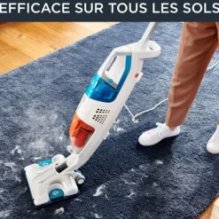 Rowenta Clean & Steam Multi Ångstädare, Dammsuger och tvättar samtidigt med ånga RY8544WH Vit, blå, orange