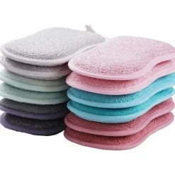 Safe & Chemical Free Non Scratch Scrub Sponges for Kitchen, Dual Sided Washable and Reusable Cleaning Pads, All Purpose Cleaner for