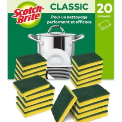 Scotch-Brite Classic Rengöringssvamp för Grovrengöring, 20-pack - Hållbar skrubbsvamp som tar bort fett