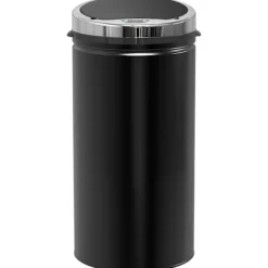 Sensor papperskorg 42L, elektrisk automatisk papperskorg med lock, rostskyddad, för badrum, kontor, kök, matsal, stål, svart