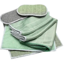 Set med 6 Bambu Mikrofiberdukar för Fönster Speglar Kakel Karosseri Mikrofiber Bambu Glas-jie