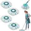 Set med 4 Ersättningshuvuden för Leifheit Clean Twist Disc Mop Micro Set, 2-Fiber System för Rund Golvmopp, Kompatibel med Leifheit Clean T [db]