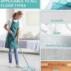 Set med 4 Ersättningshuvuden för Leifheit Clean Twist Disc Mop Micro Set, 2-Fiber System för Rund Golvmopp, Kompatibel med Leifheit Clean T [db]