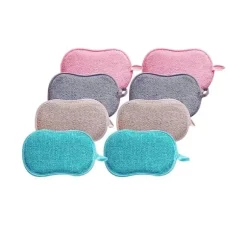 Set med 8 tvättbara disktrasor i mikrofiber, perfekta för non-stick-pannor