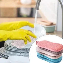 Set med 8 tvättbara disktrasor i mikrofiber, perfekta för non-stick-pannor