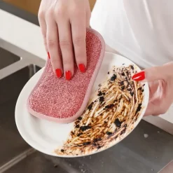 Set med 8 tvättbara disktrasor i mikrofiber, perfekta för non-stick pannor