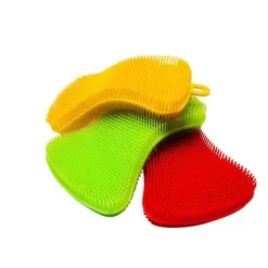 Silikonschwamm Küchenschwamm Reinigungsschwamm multifunktionell (Einzelpack, Rosa)