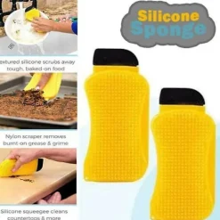 Silikonsvamp, 2 st Silikonrengöringsborste, 3-i-1 Multifunktionell Kreativ Köksrengöringsborste Silikon Diskborste