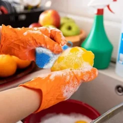 Skrubber Silikonsvamp Multipurpose Silikonskurdyna Diskborste Badrum Frukt Grönsaksskrubber Kökstillbehör 4st