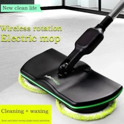Sladdlös Elektrisk Mopp - Kraftfull Golvrengörare för Trä- och Kakelgolv Black