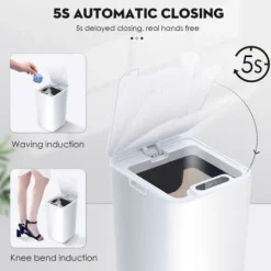 Smart Sensor Skorp Kanna Automatisk Sparkande Vit Sopkärl
