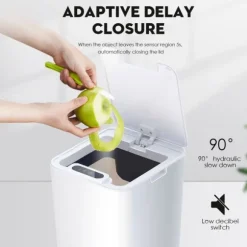 Smart Sensor Skorp Kanna Automatisk Sparkande Vit Sopkärl