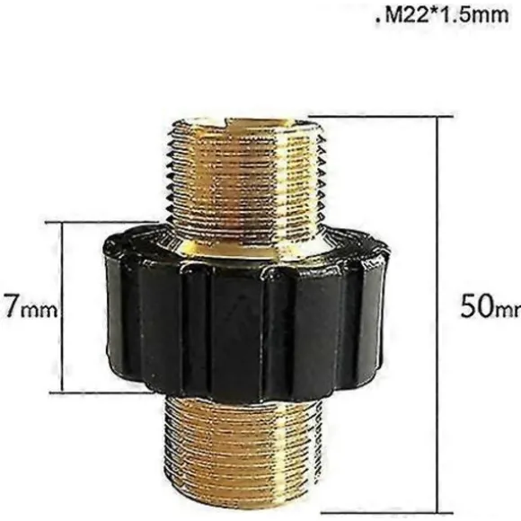 Snabbkoppling för slang, M22 x 1,5 Dubbel hane högtryckstvättadapter Kompatibel Karcher HD & HDs högtryckstvätt (14 mm diameter)