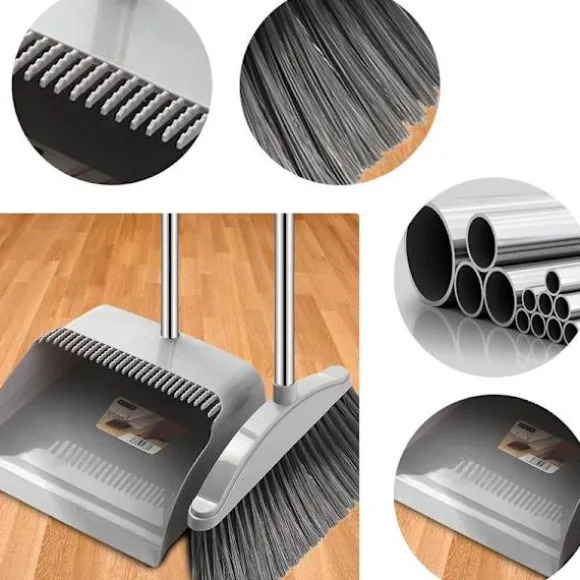 Sopset med Kvast och Skyffel, Skyffel Kvast med Långt Skaft, Kvast och Skyffel Set för Rengöring