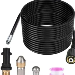 (Specialerbjudande) 15m Rörrensare för Kärcher Högtryckstvätt Bredare Professionell rörkompatibel K2-K7/HD/HDS 180bar 60c °