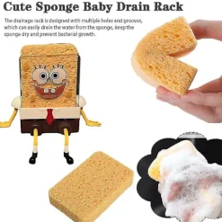 Spongebob Diskställ Cartoon Kreativ Diskställ Är Tillverkad Av Hållbara Och Lättstädade Material För Disktrasa Diskborste Gryta