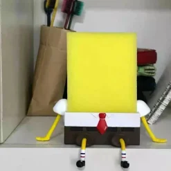 Söt tecknad svamphållare med svamp, kökssvamphållare för Spongebob, kökssvampar