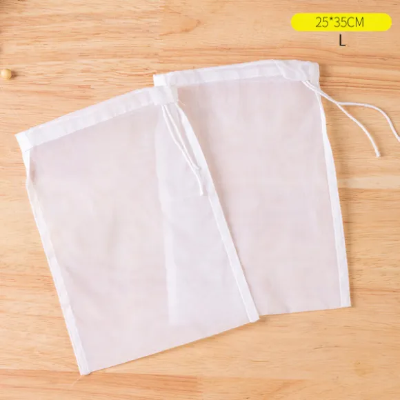 2st Återanvändbara nötmjölkspåsar Silar Nylon L