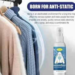 Statisk Spray för Kläder, Statisk Spray, Statisk Eliminator Spray, Statisk Bortskaffare för Kläder, Statisk Skyddsspray för Kläder, 100ml (FMY)