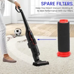 Stickfilter + Skuminsats Kompatibel Bosch Athlet Sladdlös Dammsugare (2 av varje)
