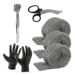 Stålull Musselskydd Hål och Fyllmedel, 3-pack, 8,4 cm X 3 m, Stålull Musselskydd DIY Kit Fil