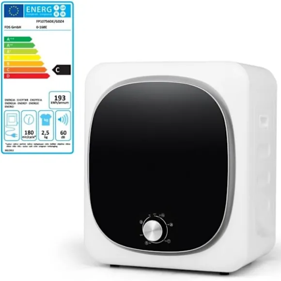 Strykande torktumlare 800W 4KG COSTWAY-5 Program - Låg varm luft - Trumma i rostfritt stål - Flera filter - Lägenhet