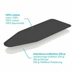 Strykjärnsöverdrag - COLOMBO - FODNEW01 - 124x46 cm - Fyllning 250 g - Turkos Bomull