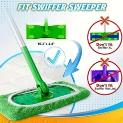 Swiffer Mopp Ersättningsdyna, Platta Golvmoppduk, Tvättsbar och Hållbar Ersättningsmoppduk, Dammmopphuvud, Användning i Våt och Torr