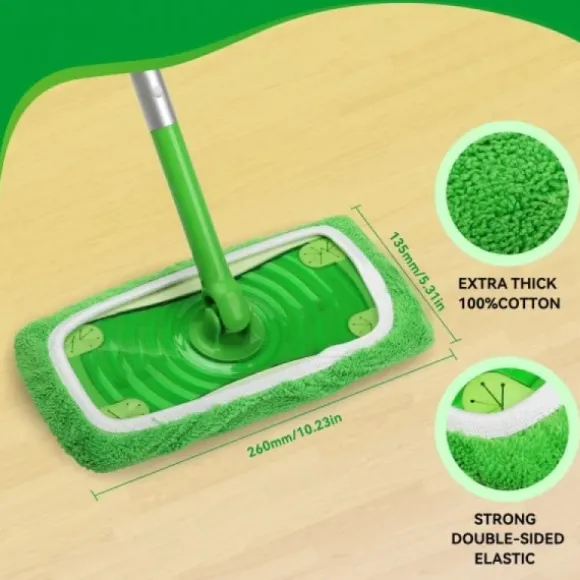 Swiffer Sweeper Mopp Ersättningsdynor, Dukar för Swiffer Golvmopp, Återanvändbart Överdrag 4 Pcs