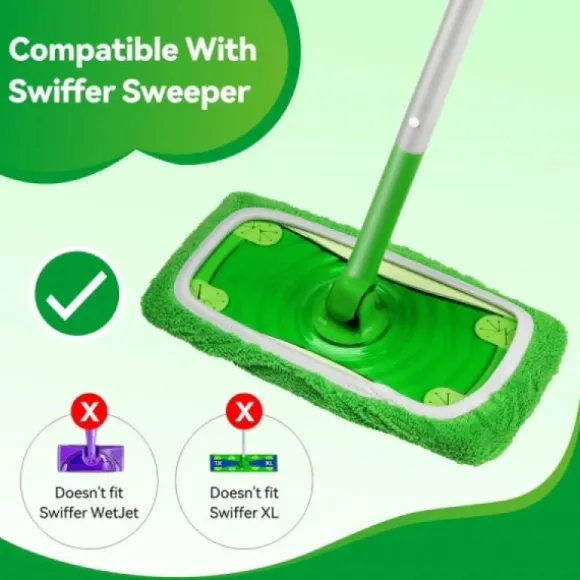 Swiffer Sweeper Mopp Ersättningsdynor, Dukar för Swiffer Golvmopp, Återanvändbart Överdrag 4 Pcs
