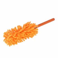 Teleskopisk dammvippa avtagbar tvättbar 72 cm Chenille dammborttagningsverktyg för hemstädning orange