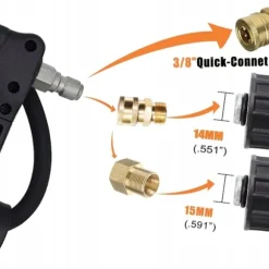 Teleskopisk Tvättlans 1,5-6,3M – 4000 PSI | Aluminium | 5 Munstycken | Kompatibel med Karcher HD HDS