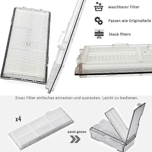 Tillbehörsset för Roborock S8 Pro Ultra Dammsugare, 1 Dubbelborstsystem Modell Huvudborstar