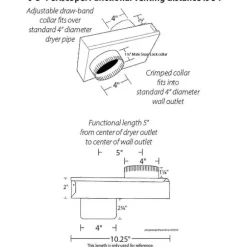 Torktumlare Ventilationsperiskop Torktumlare Ventilationsadapter Förhindra Slangvikning