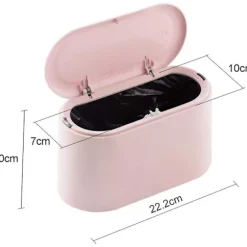 Tryckknapp Liten Rosa Papperskorg 0.5L
